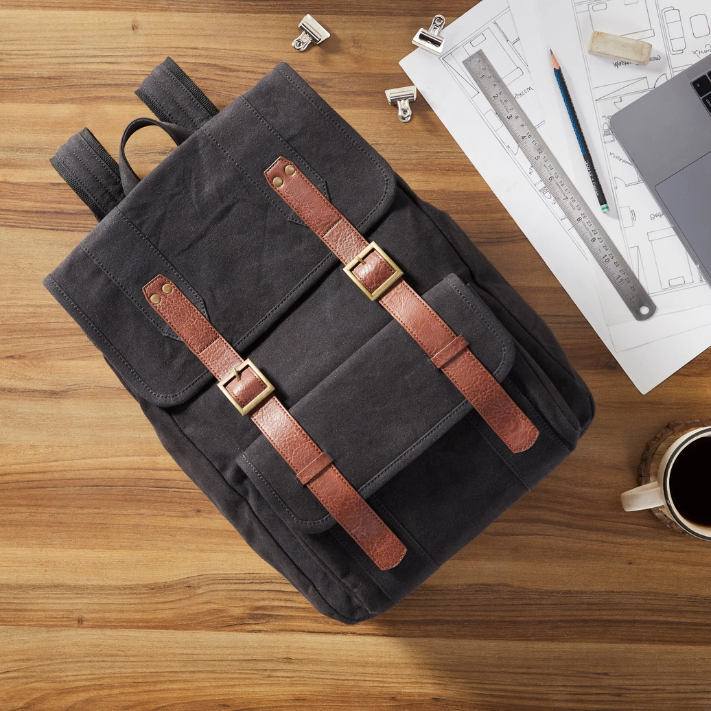 Parker Canvas Backpack-Black