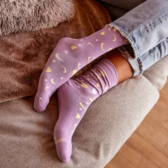 Socks Support Mental Health Moon + Stars