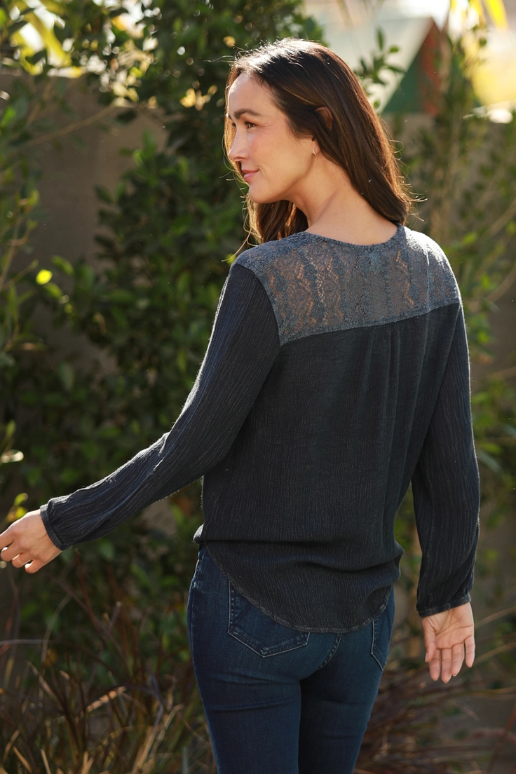 Tie Waist Embroidered Top