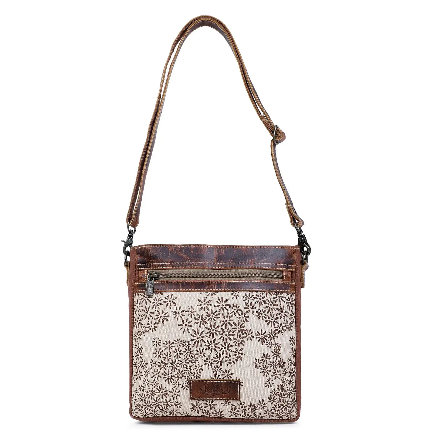 Women's Square Crossbody Bag - Tiny Flowers