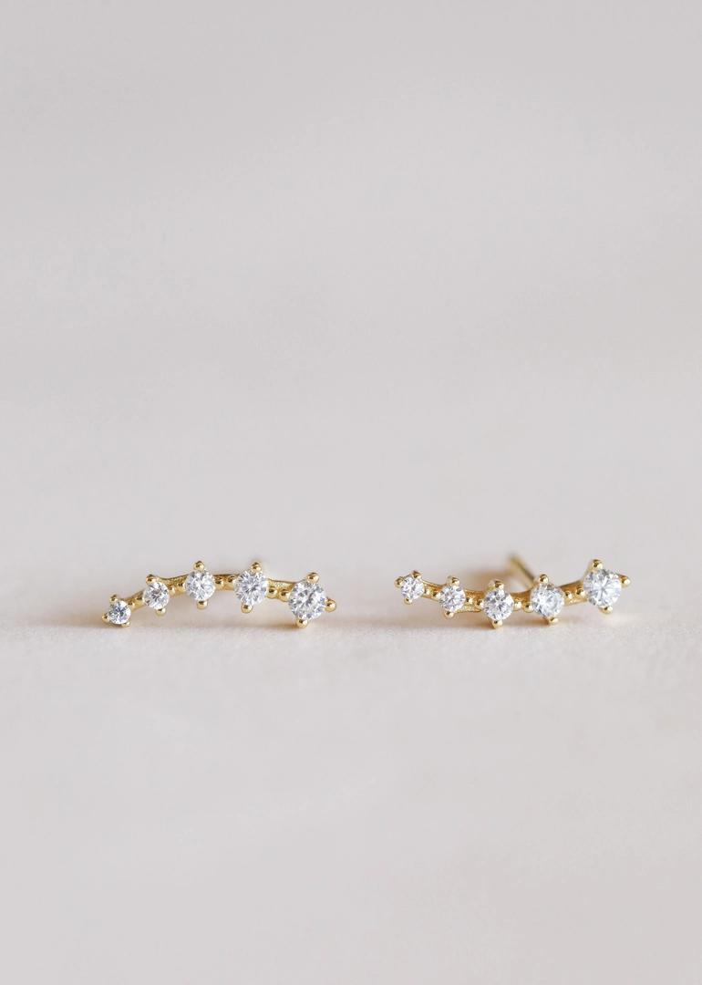 Crawler Earrings - White