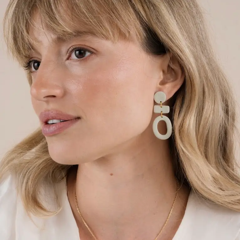 Three Tier Clay Earrings