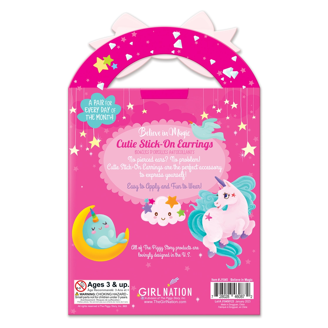 Stick on Earrings Unicorn Magic