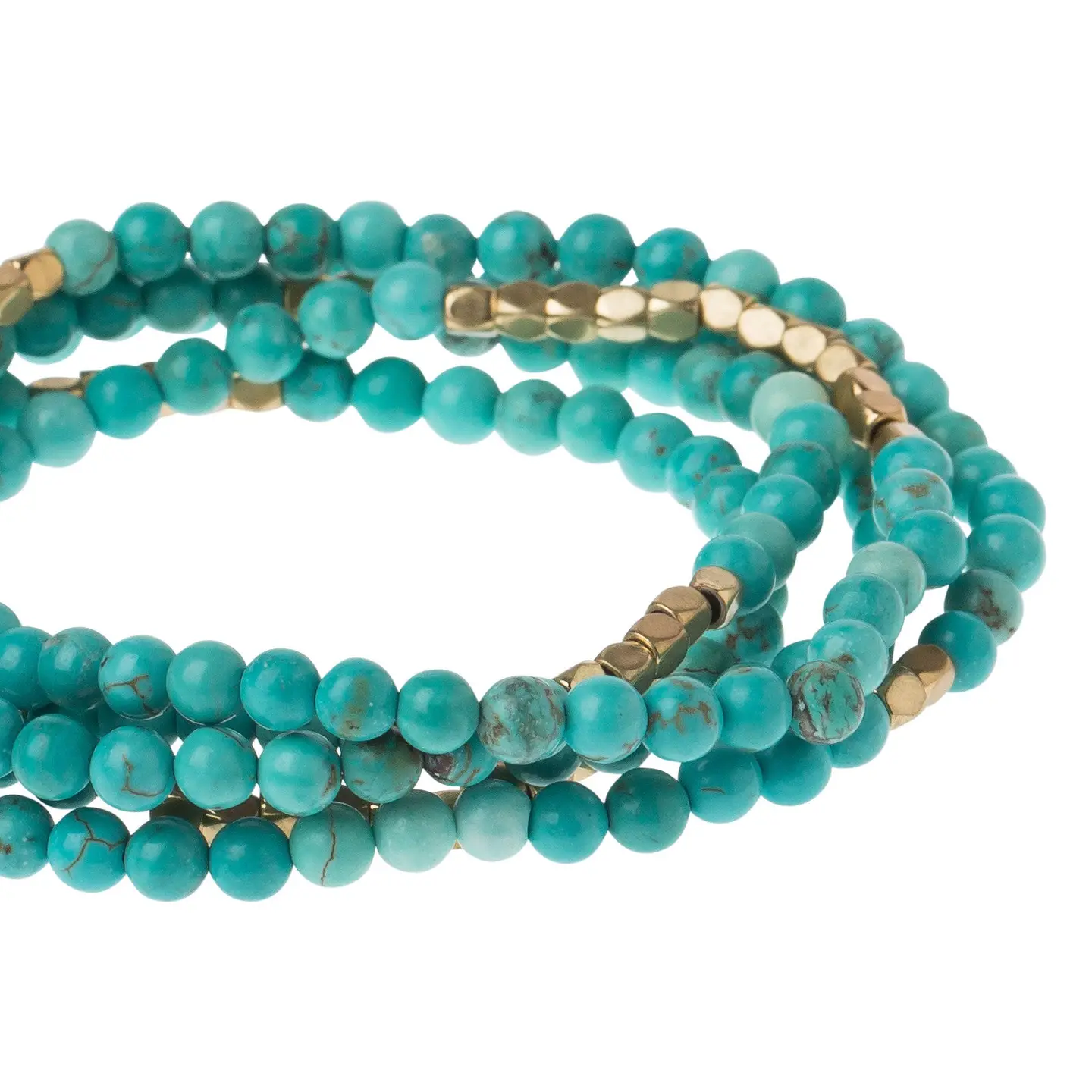 Stone Wrap Bracelet Gold Turquoise