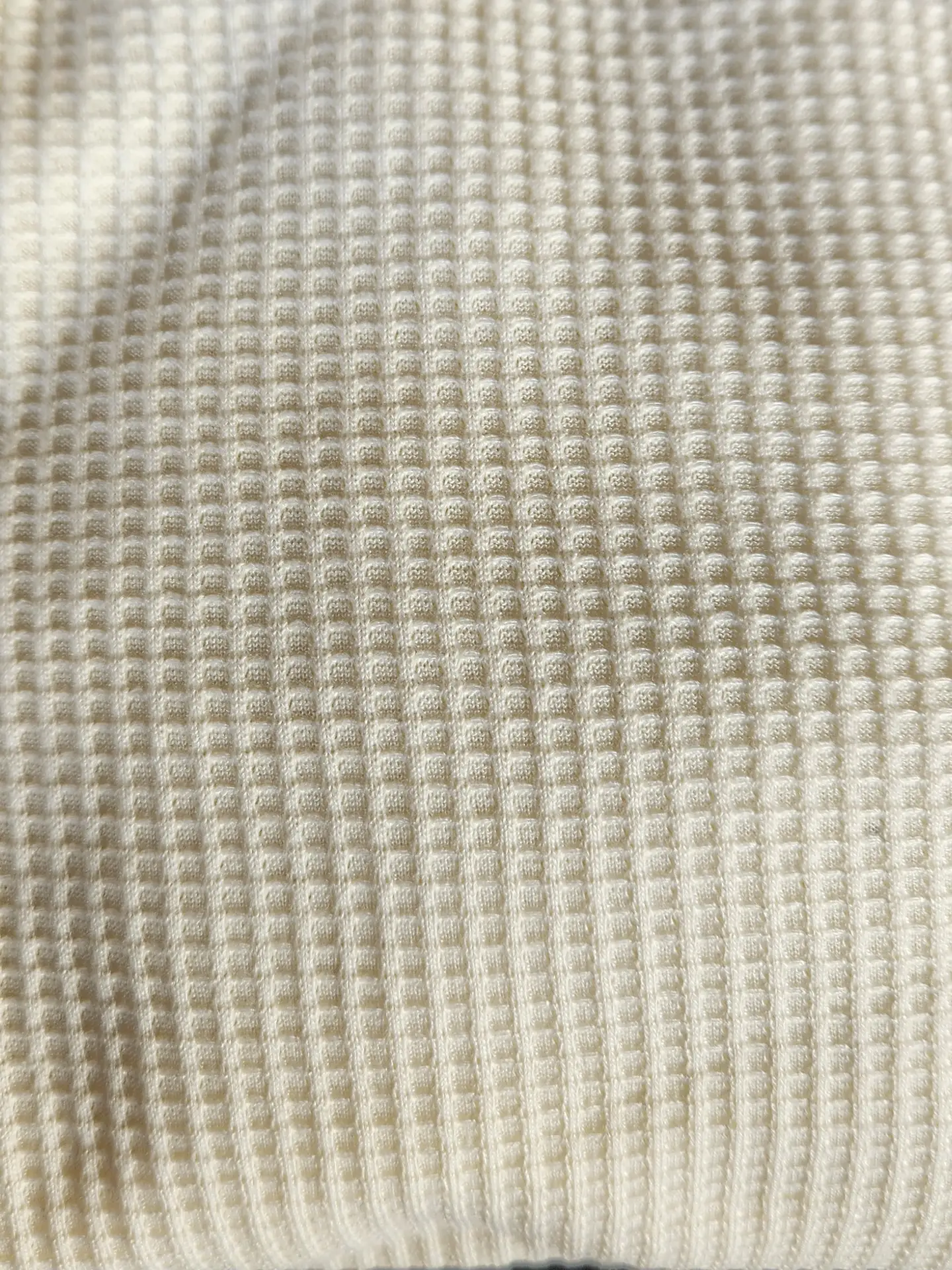 Waffle Knit Cropped Long Sleeve Top