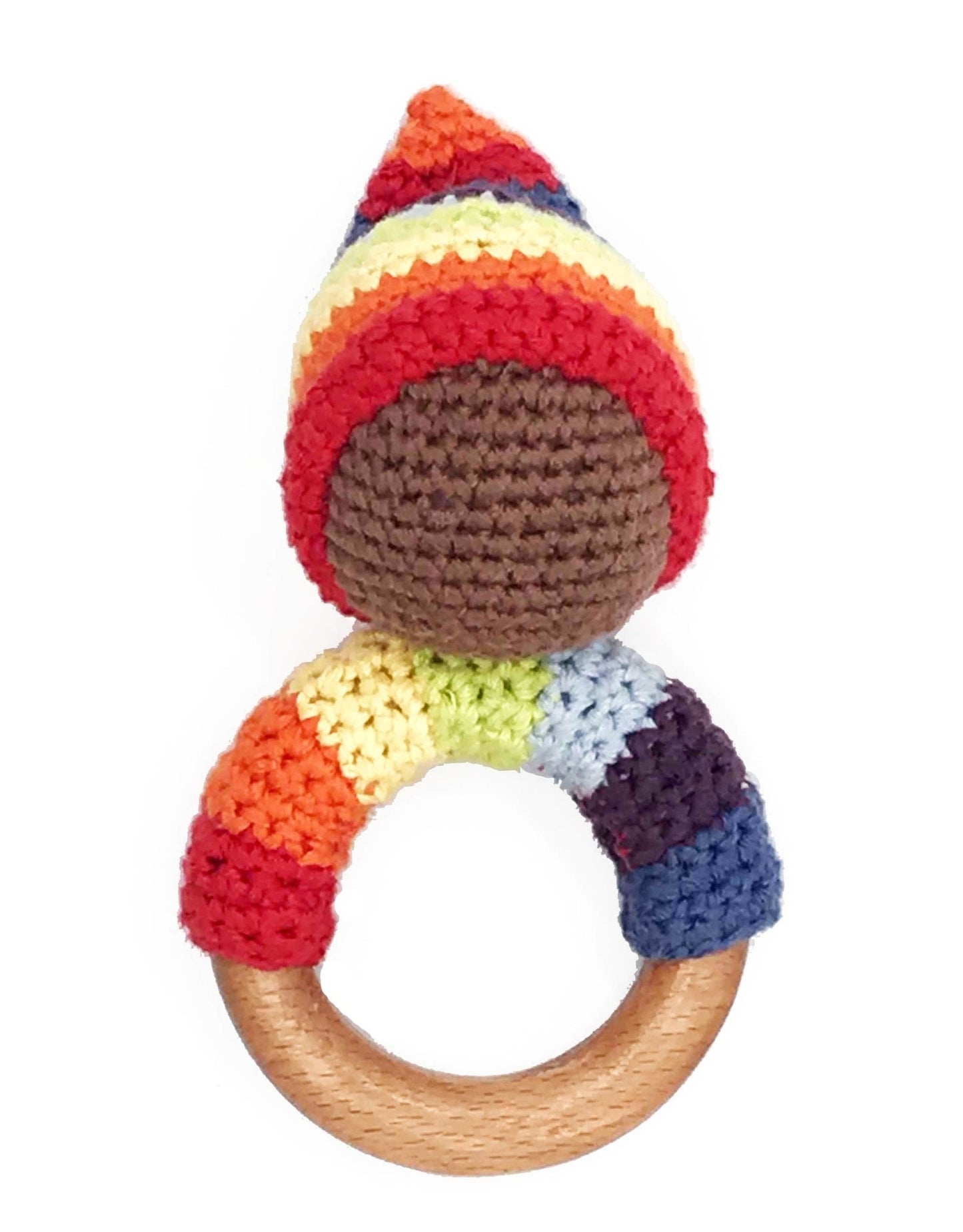 Wooden Rainbow Pixie Rattle