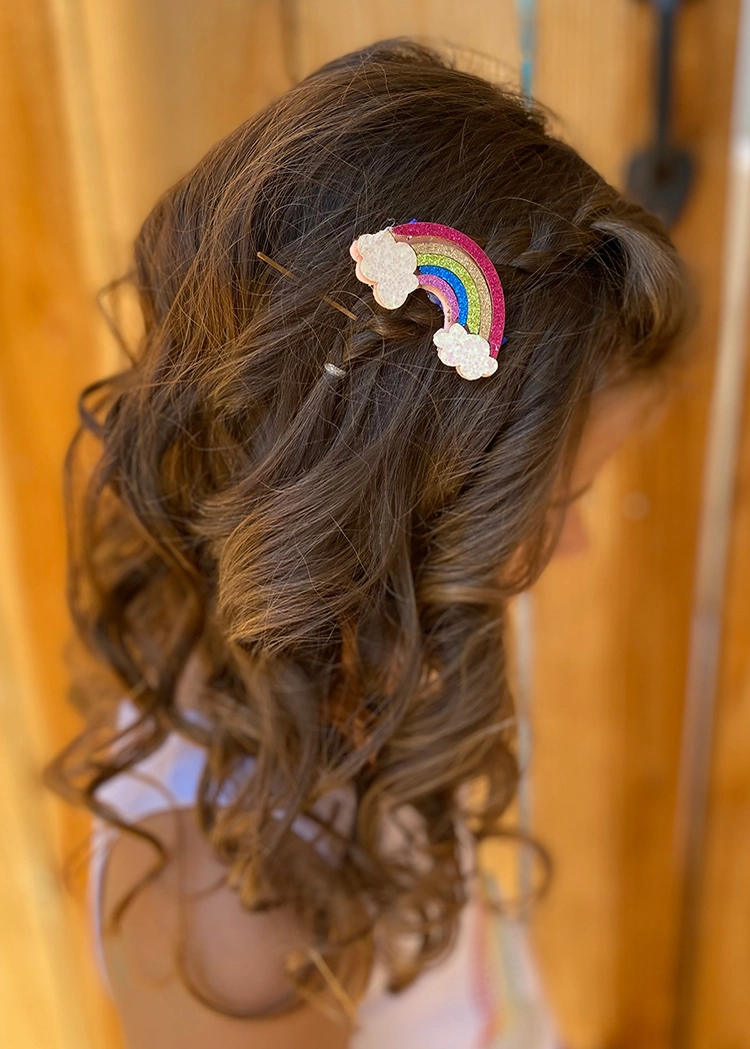 Glitter Rainbow Hair Clip