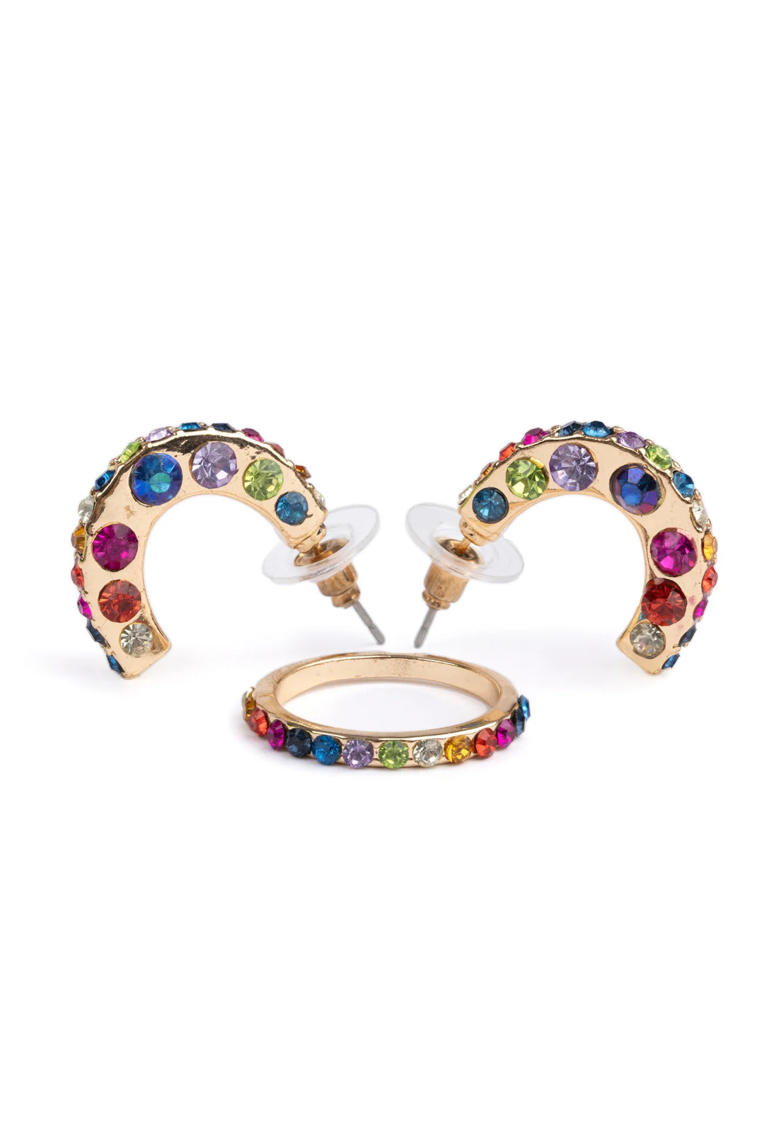 Girls Chic Rockin' Rhinestone Earrings + Ring Set