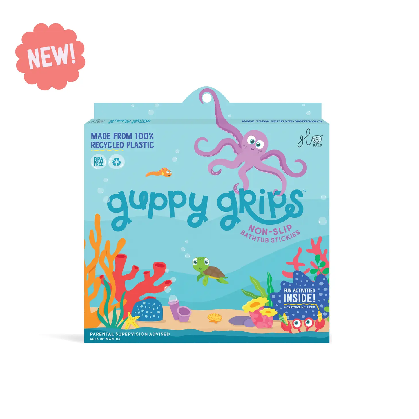 Glo Pals Guppy Grips Bath Stickers