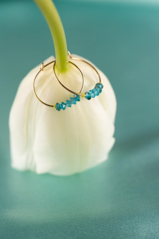 Apatite Hoop Earrings - Anything is Possible