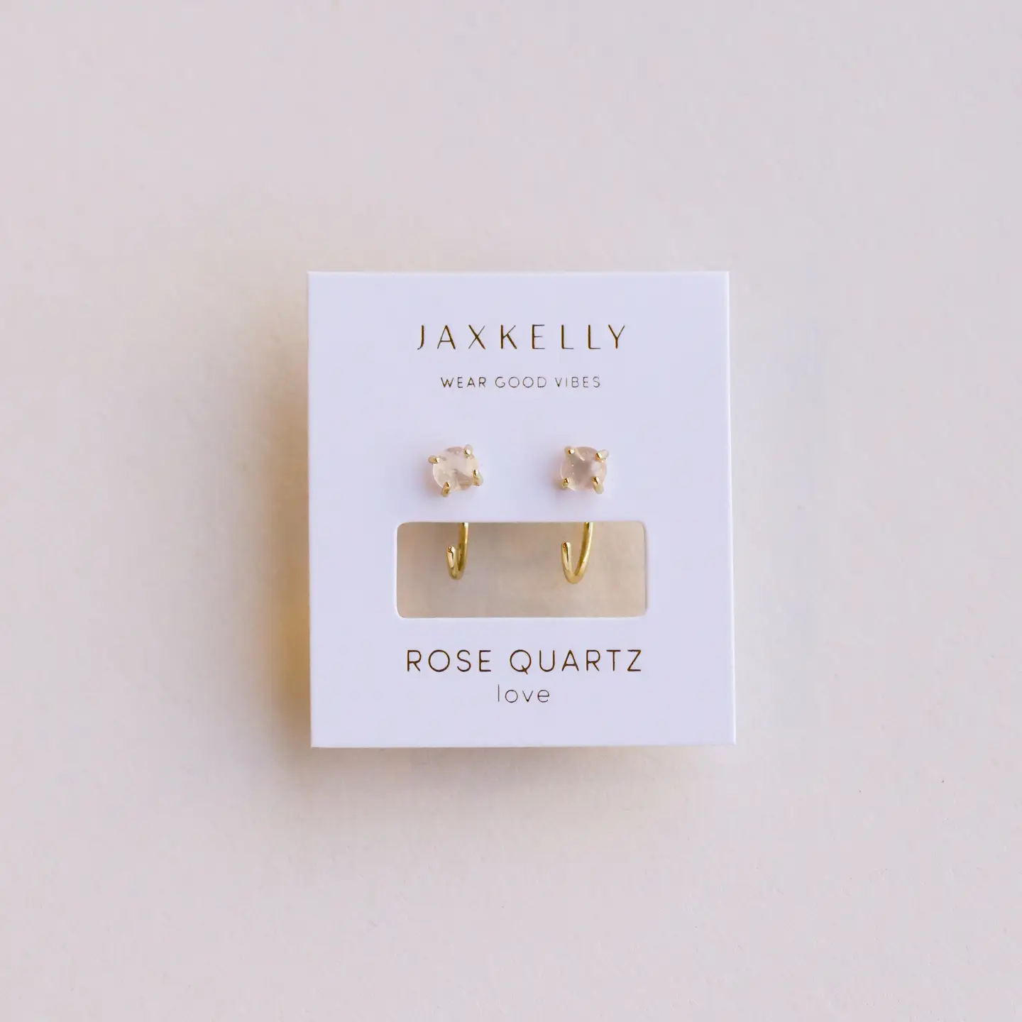 Huggie Earrings Rose Quartz