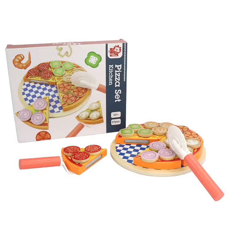 Wood Pizza Play Set