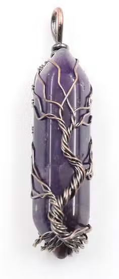 Amethyst Skinny Tree Necklace