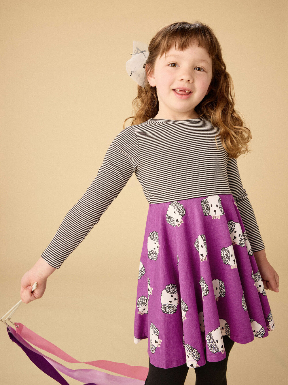 Girls Maltipoo Mix Print Twirl Dress