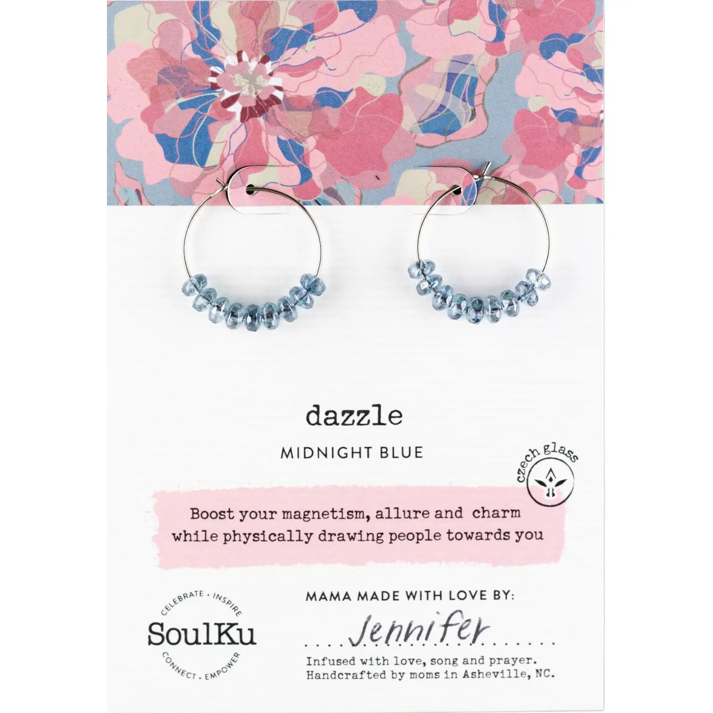 Midnight Blue Hoop Earrings - Dazzle