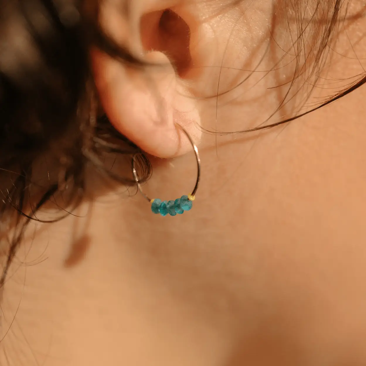 Apatite Hoop Earrings - Anything is Possible