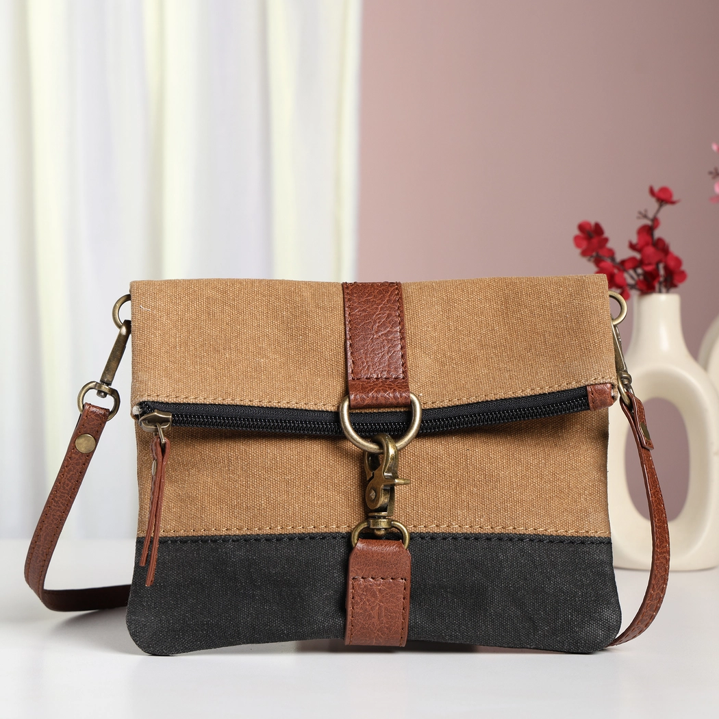 Finley Canvas Fold-Over Crossbody Bag