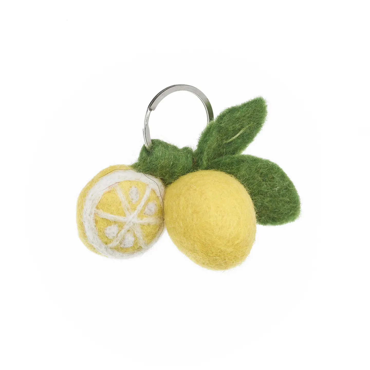 Felted Lemon Keychain