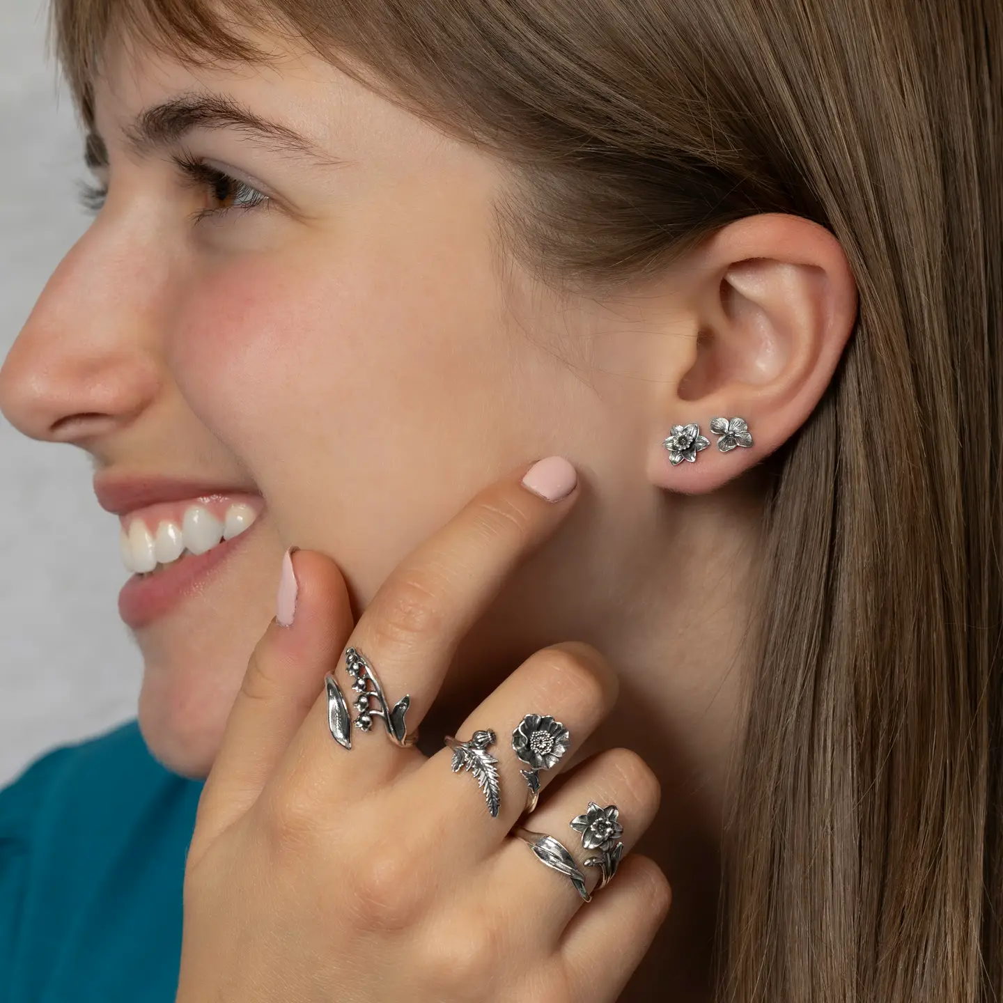 Poppy Sterling Ring Adjustable