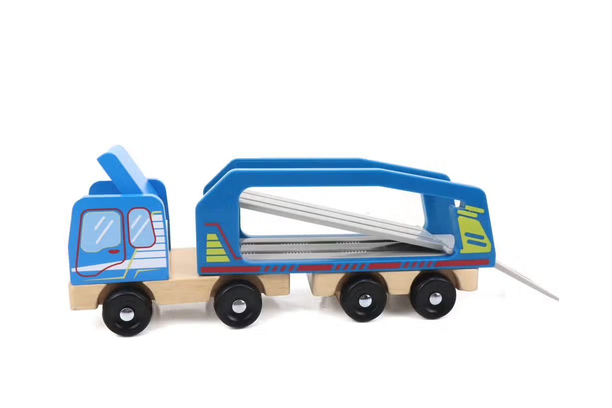 Wooden Car Carrier Truck Set
