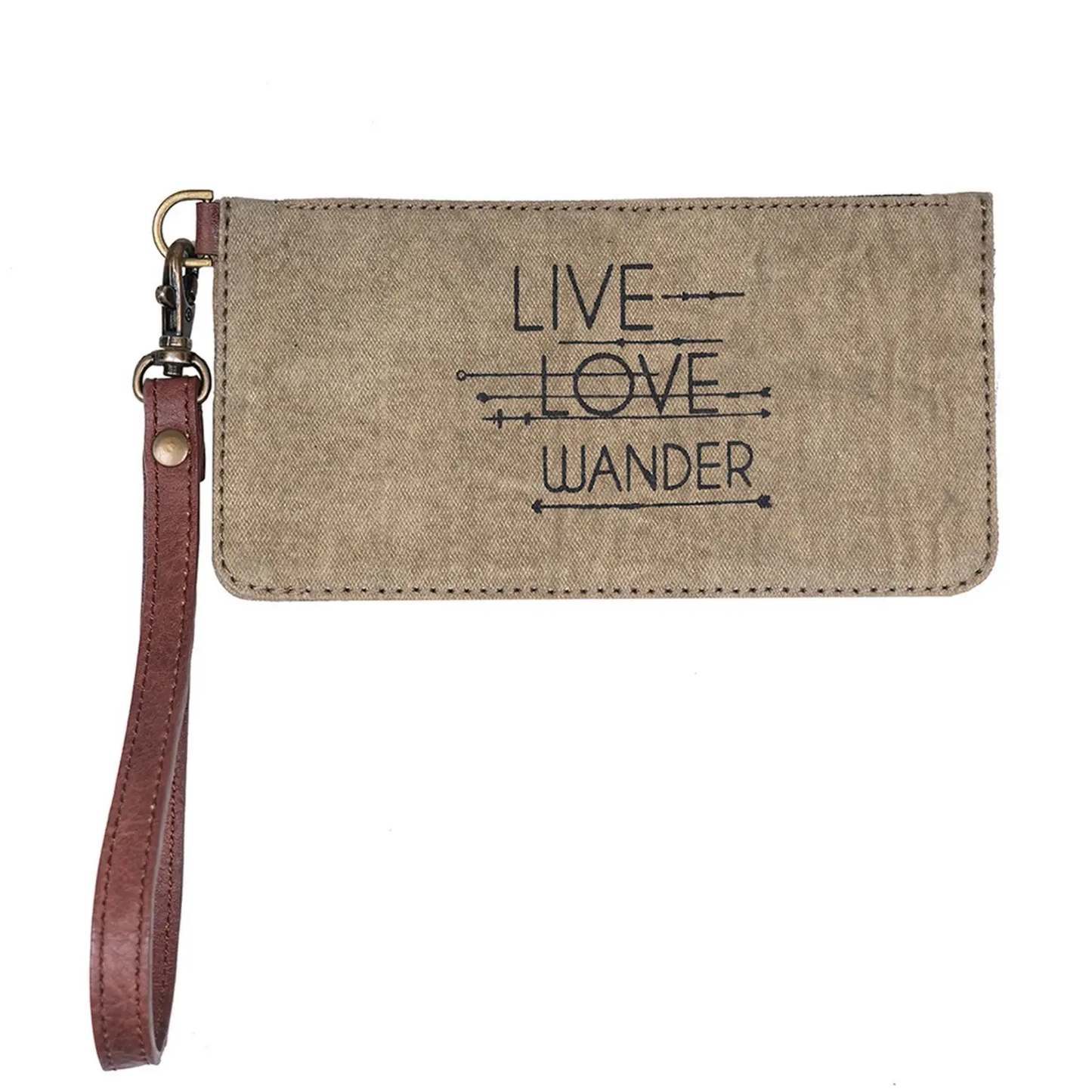 Live Love Wander Canvas Wristlet