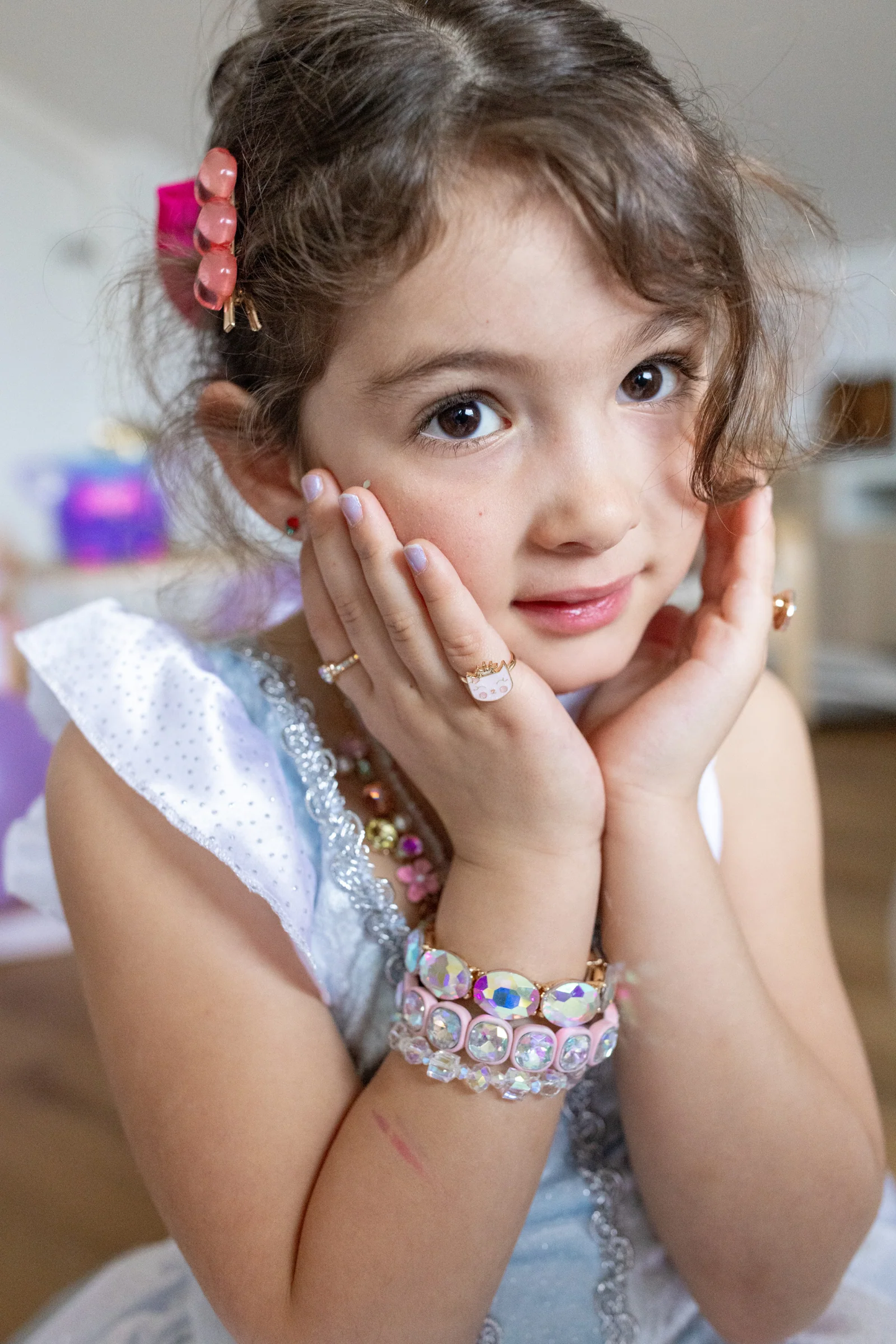 Girls Chic Aurora Borealis Gem Bracelet