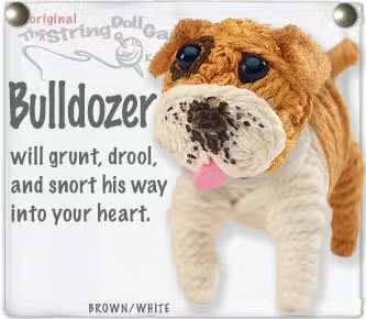 Bulldozer Dog String Doll Keychain