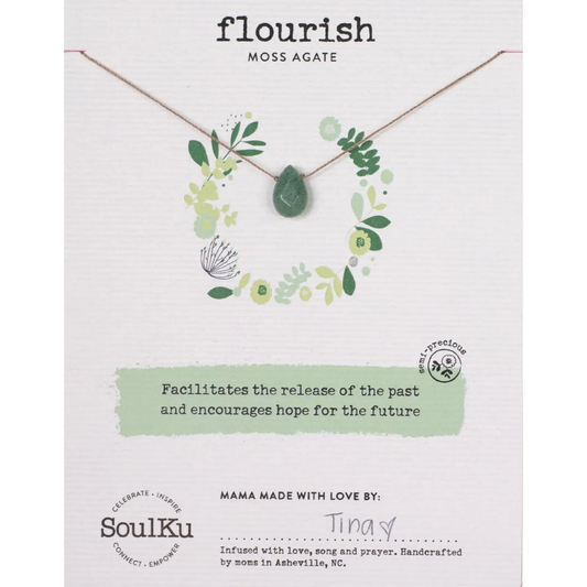 Soul Light Necklace Moss Agate for Flourish