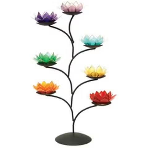 Tree of Life Lotus Tea Light Stand