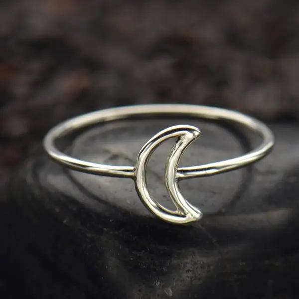Open Crescent Moon Ring