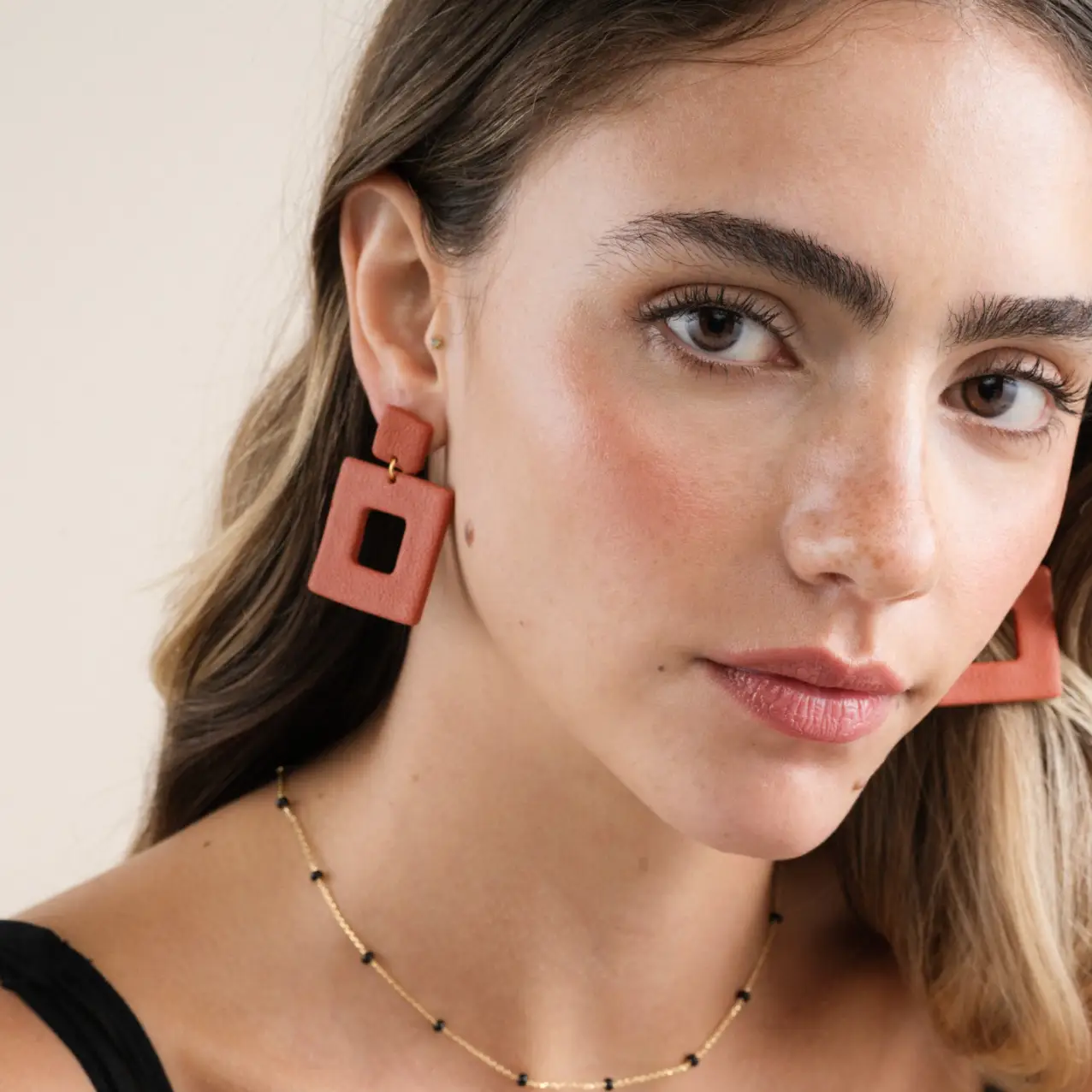 Square Clay Earrings