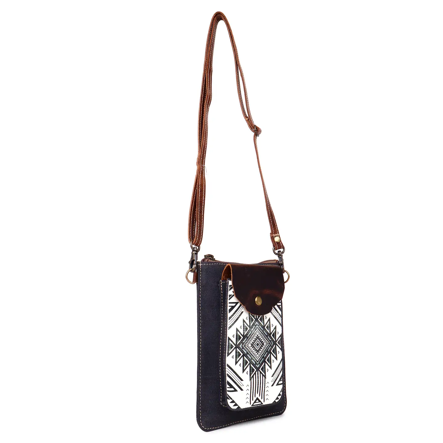 Women's Small Crossbody Bag - Black + White