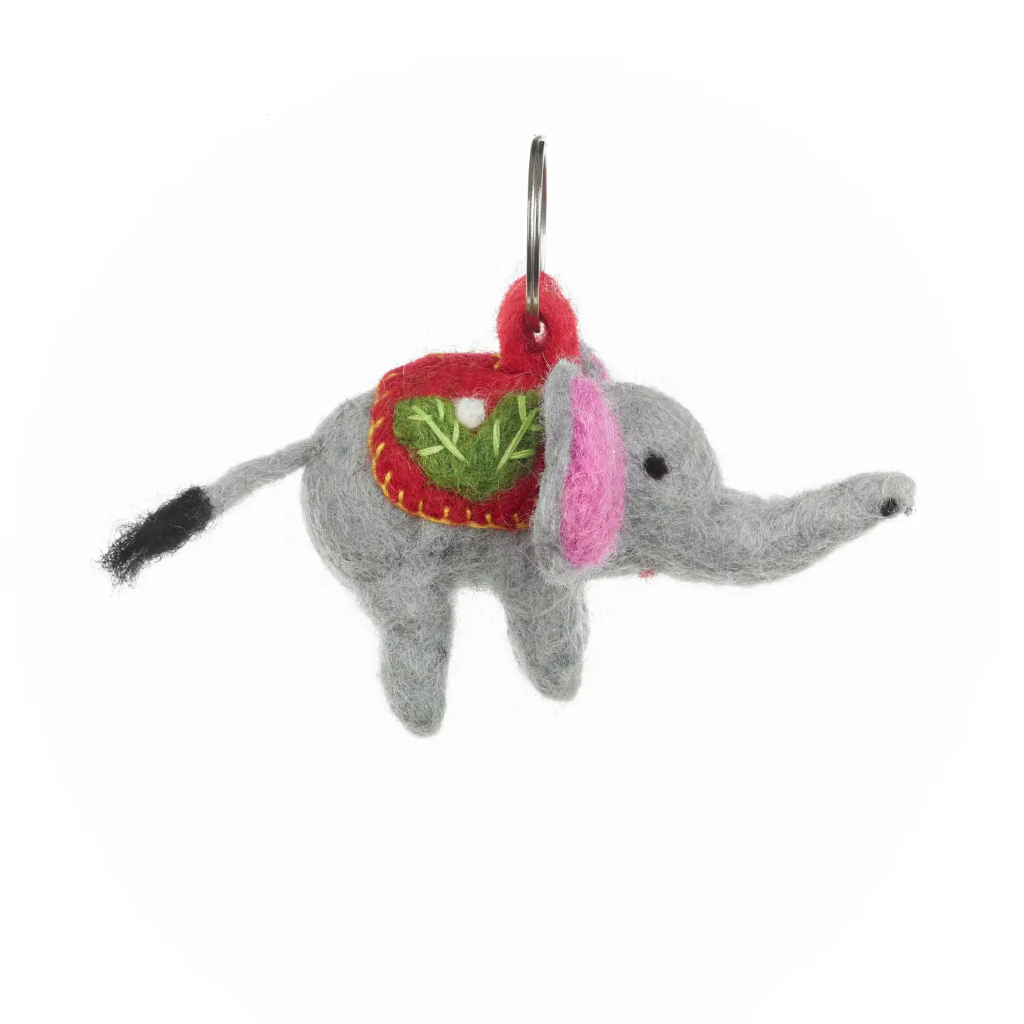 Felted Elephant Keychain