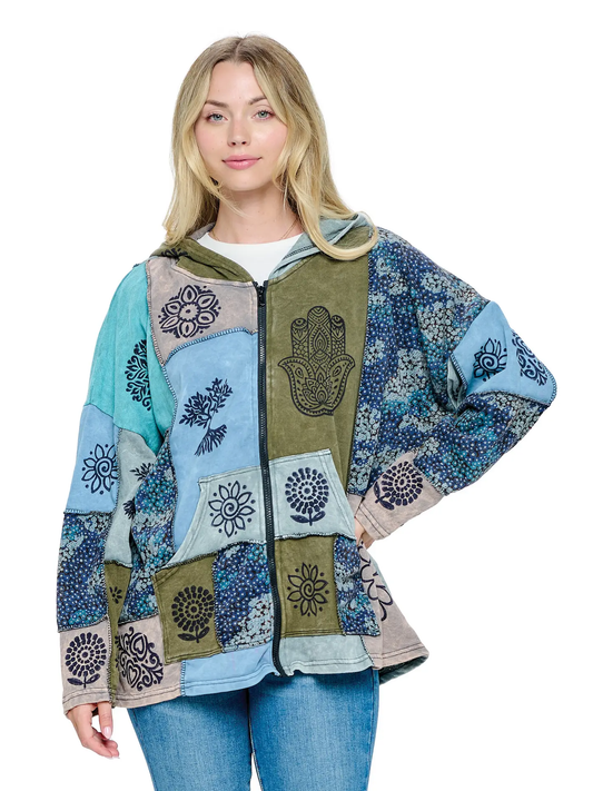 Zip Up Patchwork Jacket