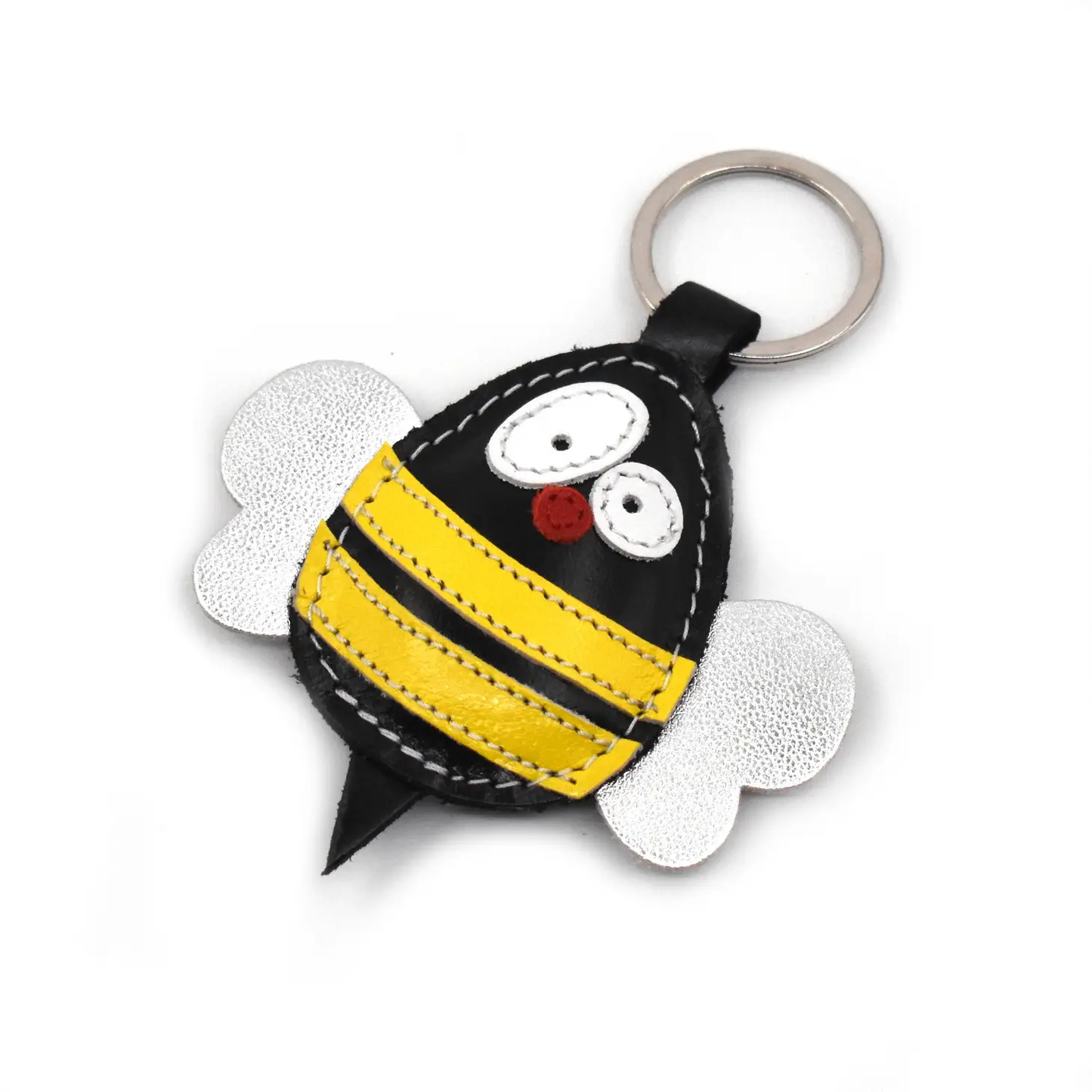 Cute Bee Leather Keychain