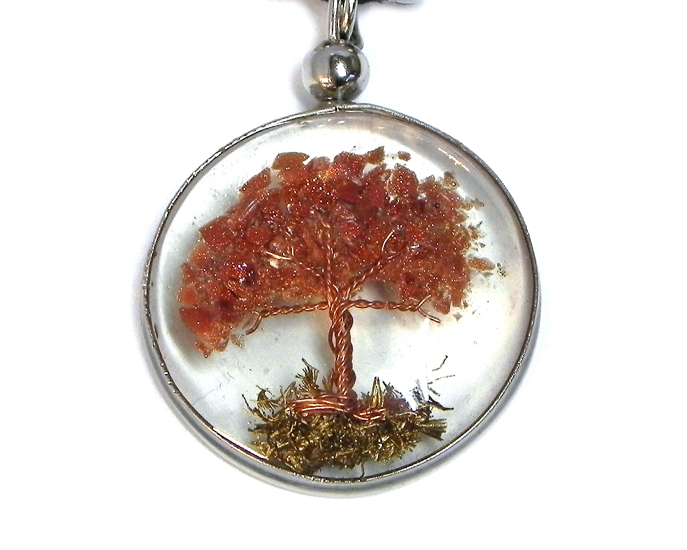 Acrylic Inlay Tree of Life Necklace
