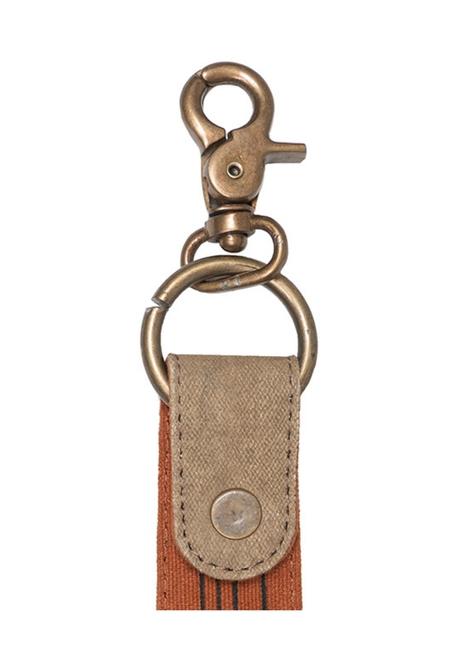 Up-Cycled Canvas Live Love Wander Key Fob