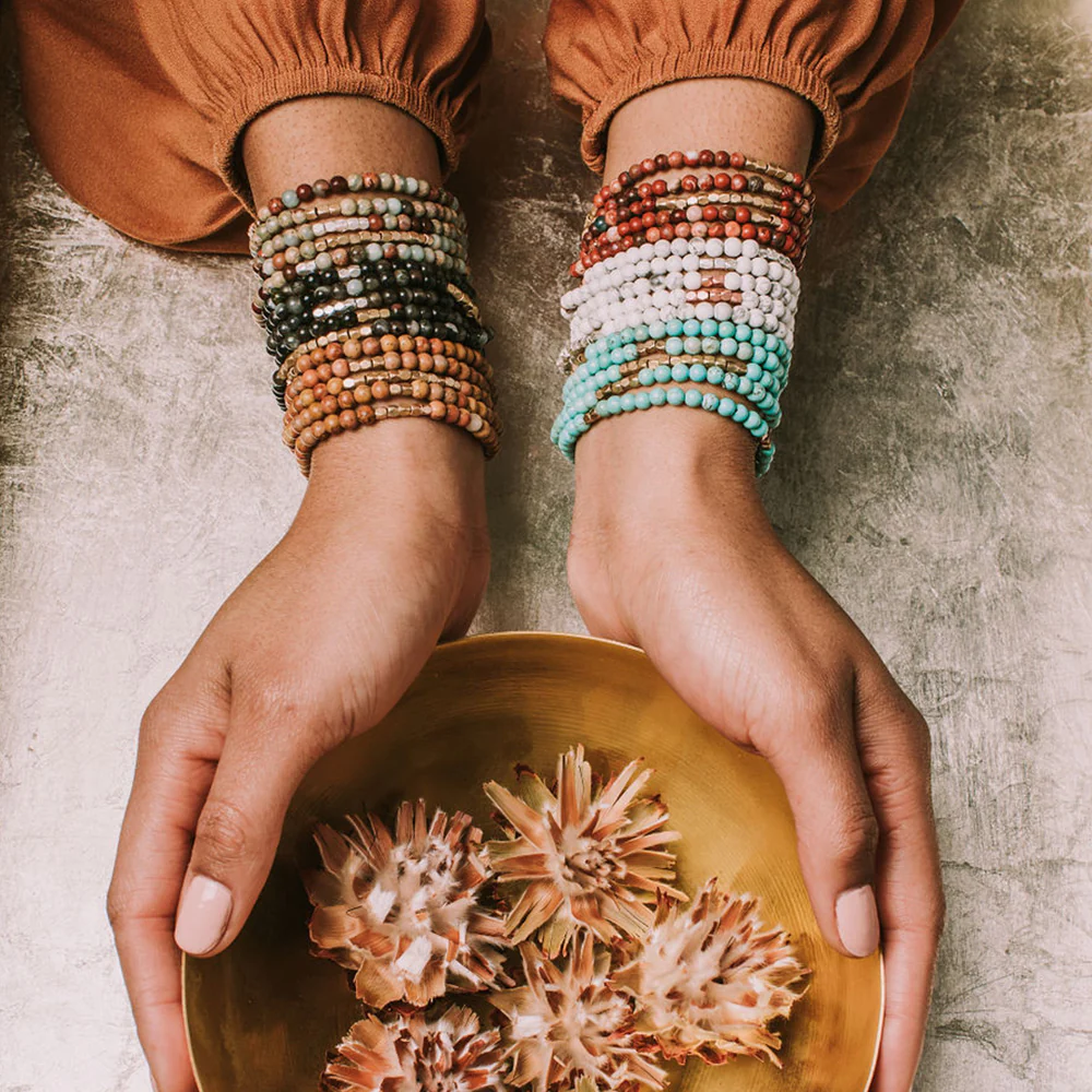 Stone Wrap Bracelet Blue Sky Jasper