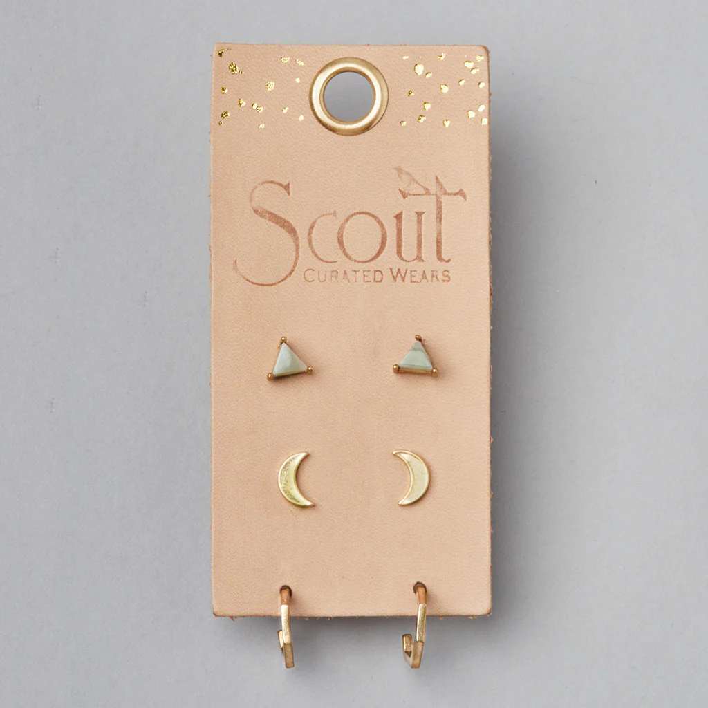 Ella Stud Trio Earrings Gold