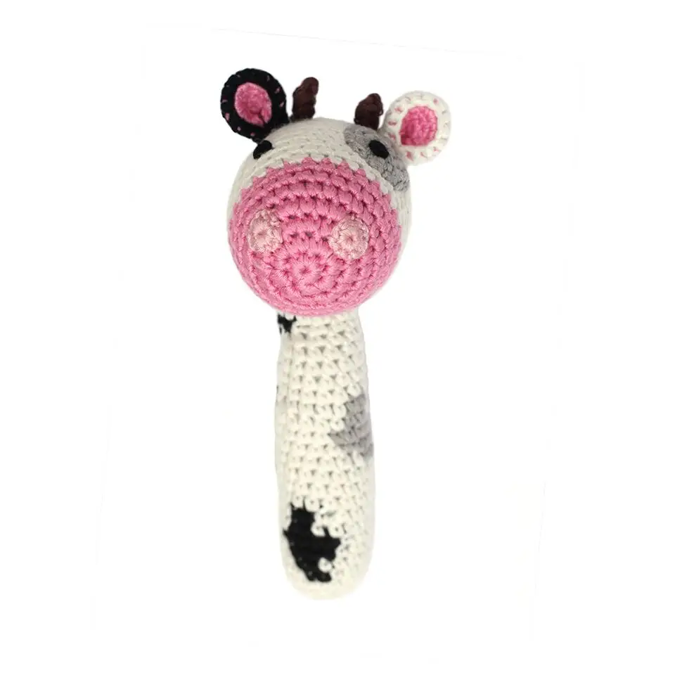 Knit Cow Stick Rattle