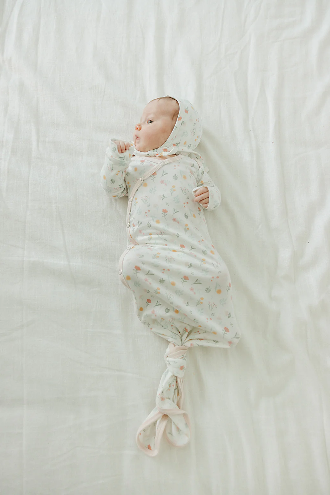 Mabel Floral Newborn Knotted Gown