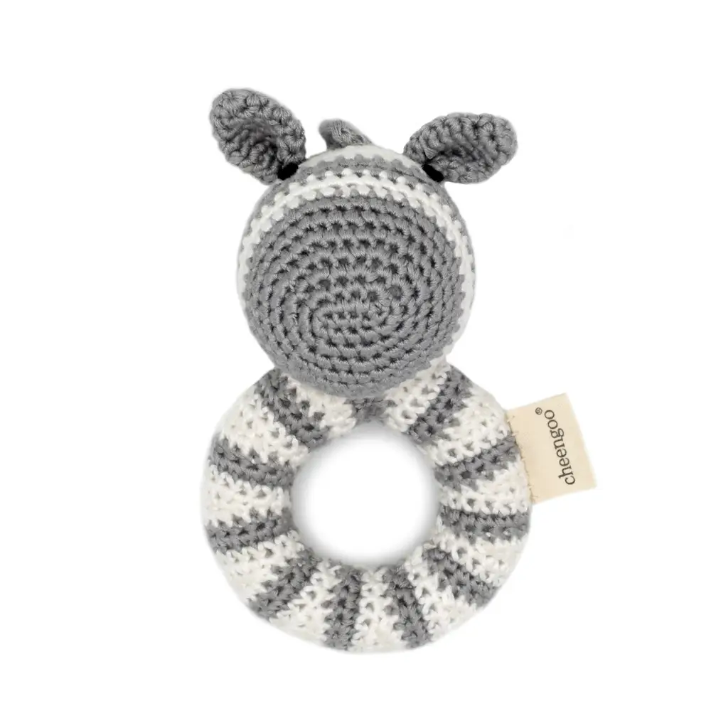 Knit Zebra Ring Rattle