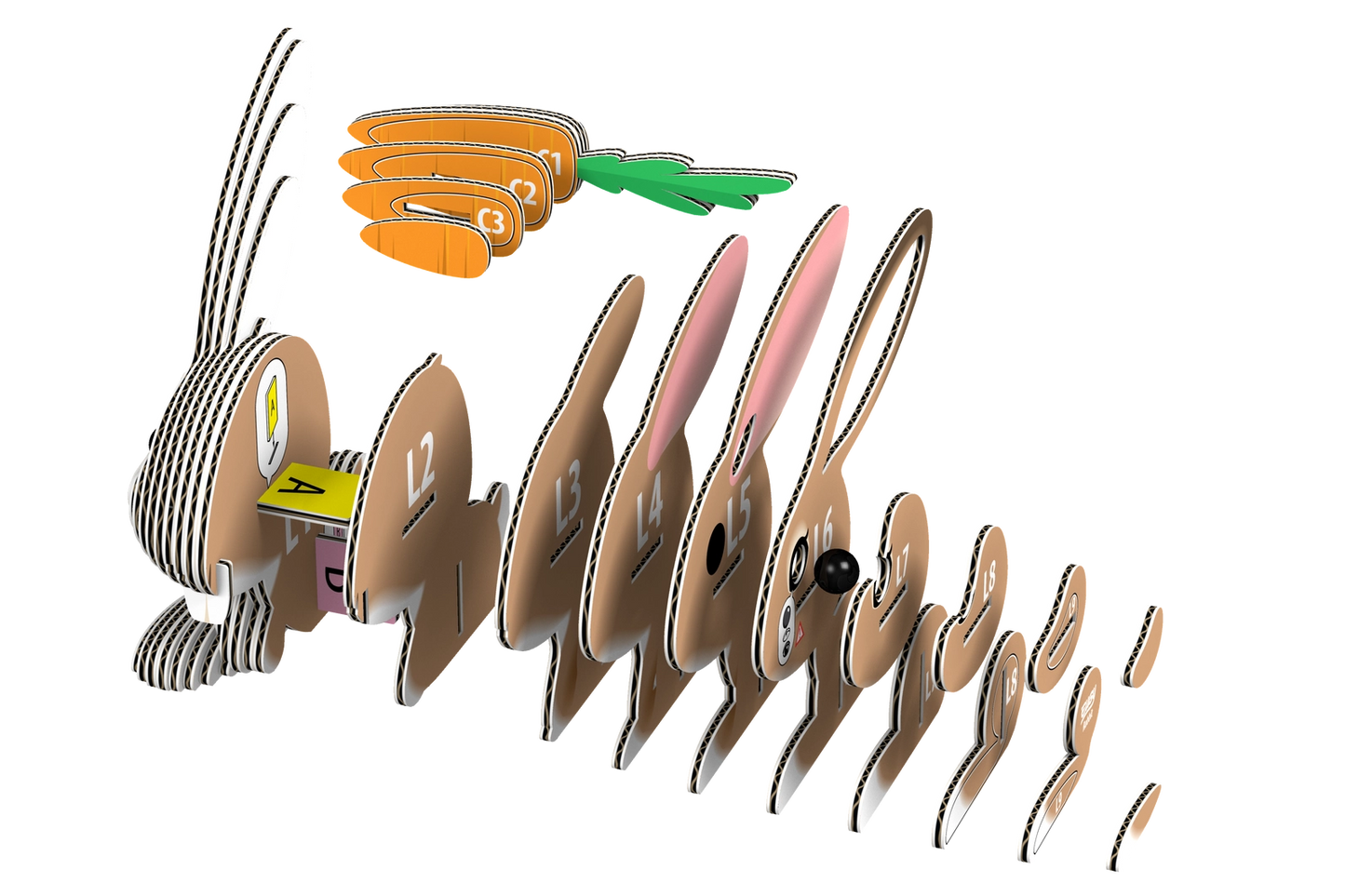 Eugy Rabbit 3D Puzzle
