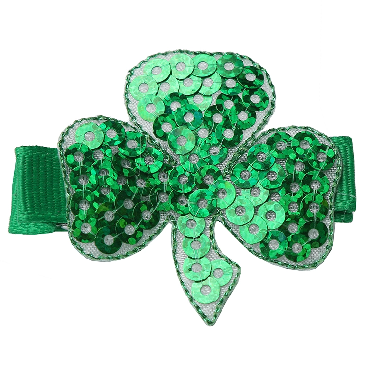Sequin Shamrock Hair Clip