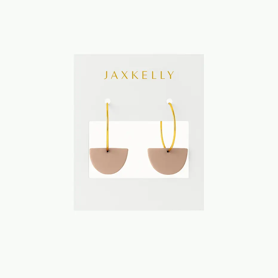 Half Moon Clay Hoop Earrings