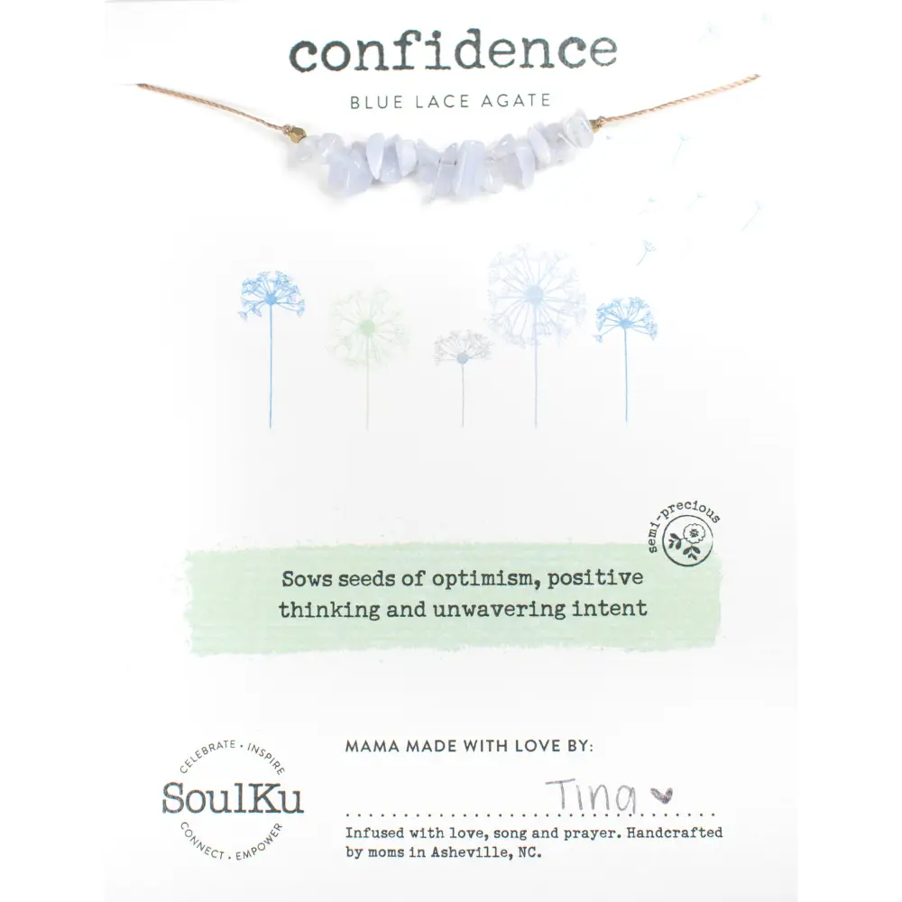 Seed Necklace - Blue Lace Agate for Confidence