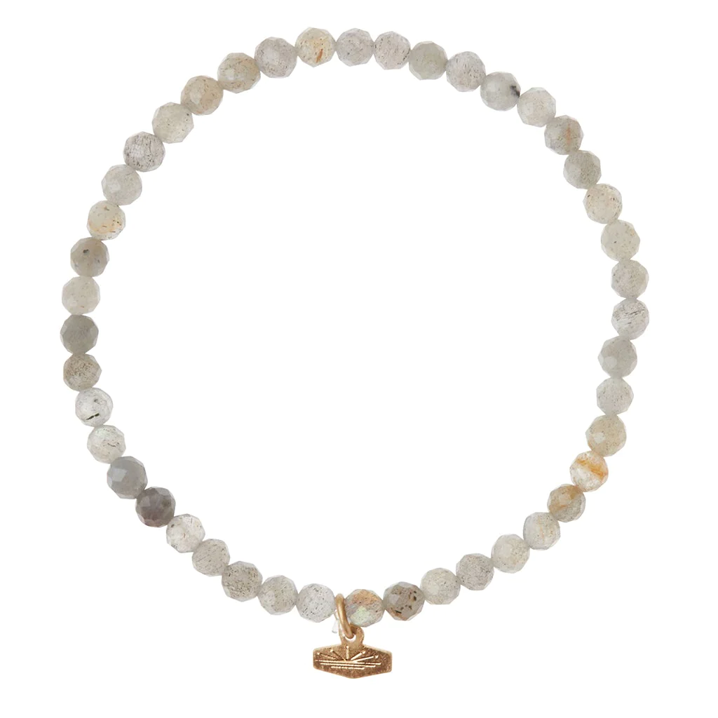 Mini Stone Stacking Bracelet - Labradorite