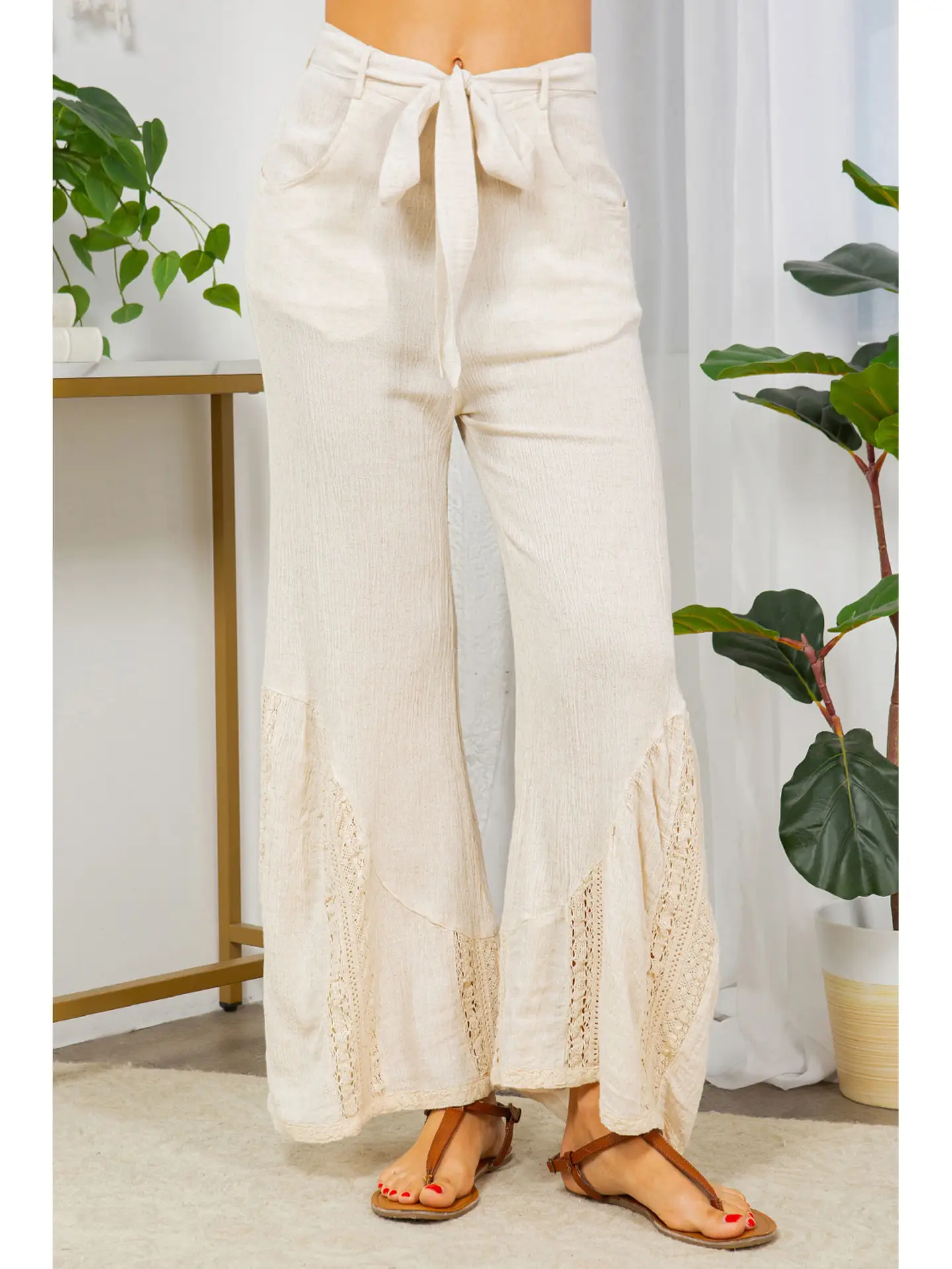 Desert Sunset Bell Bottom Linen Pants