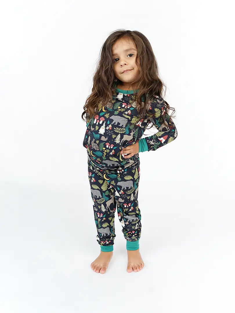 Night Forest Kids Bamboo Pajamas
