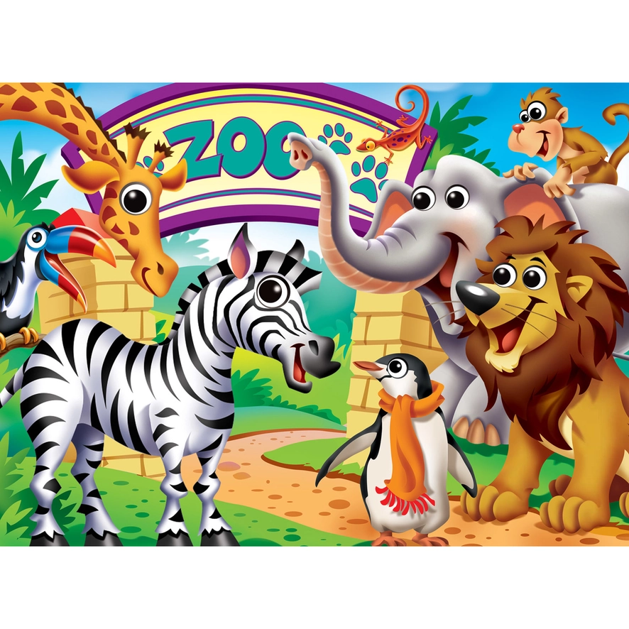 Googly Eyes Puzzle - Zoo Animals 48pc